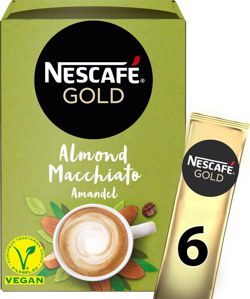 Nescafé Gold Almond Macchiato Oploskoffie - 6 Doosjes à 6 Zakjes 4 Nescafé Gold Almond Macchiato Oploskoffie - 6 Doosjes à 6 Zakjes - Afbeelding 4