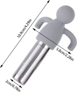 Theemannetjes - Theefilter Voor Losse Thee - Thee Infuser - Thee Zeef - Siliconen - Vaatwasserbestendig - Grijs - 2stuks -Koffie Drinken Winkel 1006x1200 2