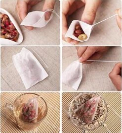 Merkloos 100 Lege Theezakjes - 5 X 7 CM -Koffie Drinken Winkel 1106x1200