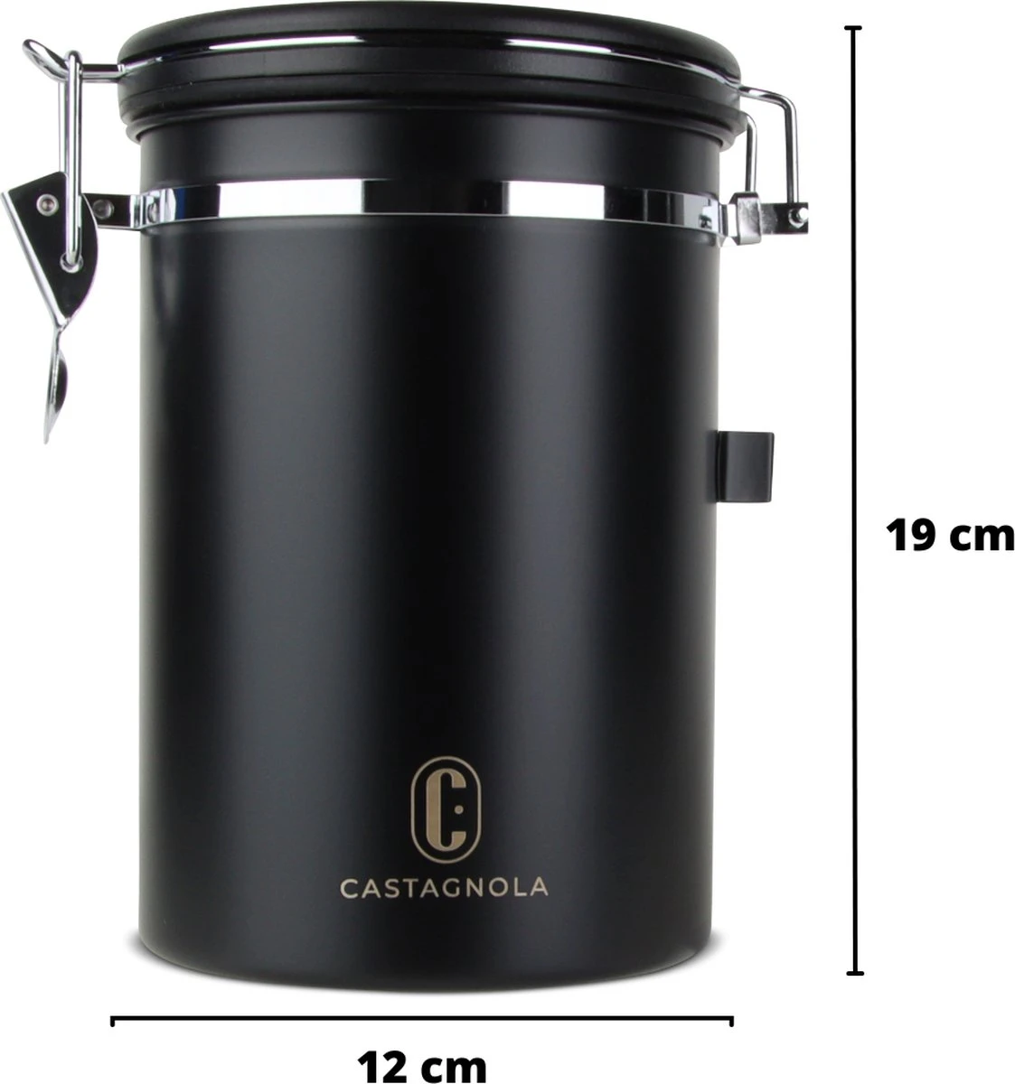 Castagnola Koffie Bewaarbus - Luchtdicht Met CO2 Uitlaat - Voor 600 Gram Koffiebonen - Koffieblik Matzwart Voorraadbussen - Voorraadbus - 1.8L 5 Castagnola Koffie Bewaarbus - Luchtdicht Met CO2 Uitlaat - Voor 600 Gram Koffiebonen - Koffieblik Matzwart Voorraadbussen - Voorraadbus - 1.8L - Afbeelding 5