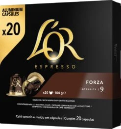 L'OR Espresso Forza Koffiecups - Intensiteit 9/12 - 10 X 20 Capsules -Koffie Drinken Winkel 1128x1200