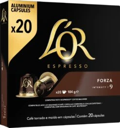 L'OR Espresso Forza Koffiecups - Intensiteit 9/12 - 10 X 20 Capsules -Koffie Drinken Winkel 1129x1200