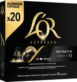 L'OR Espresso Ristretto Koffiecups - Intensiteit 11/12 - 10 X 20 Capsules -Koffie Drinken Winkel 1129x1200 3