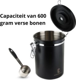 Castagnola Koffie Bewaarbus - Luchtdicht Met CO2 Uitlaat - Voor 600 Gram Koffiebonen - Koffieblik Matzwart Voorraadbussen - Voorraadbus - 1.8L 10 Castagnola Koffie Bewaarbus - Luchtdicht Met CO2 Uitlaat - Voor 600 Gram Koffiebonen - Koffieblik Matzwart Voorraadbussen - Voorraadbus - 1.8L -Koffie Drinken Winkel 1145x1200