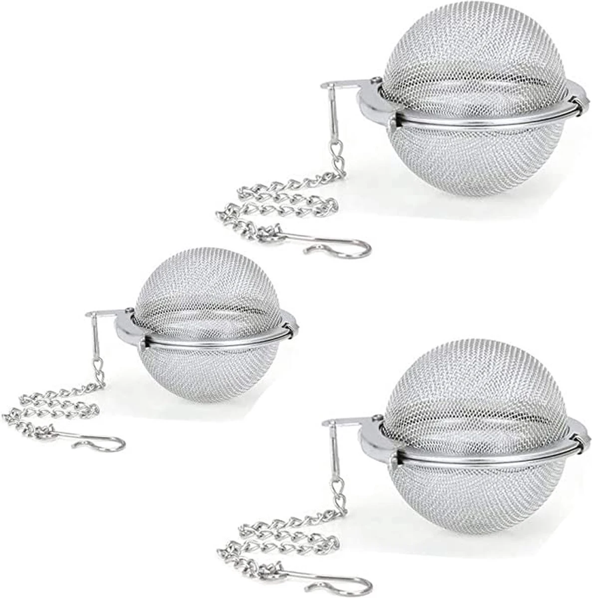 Merkloos Thee Zeef Set 3 Stuks Ø 9 / Ø 7 / Ø 5 - Thee/kruiden Kogel RVS -Thee Ei RVS - Kruiden Zeef/filter RVS 1 Merkloos Thee Zeef Set 3 Stuks Ø 9 / Ø 7 / Ø 5 - Thee/kruiden Kogel RVS -Thee Ei RVS - Kruiden Zeef/filter RVS