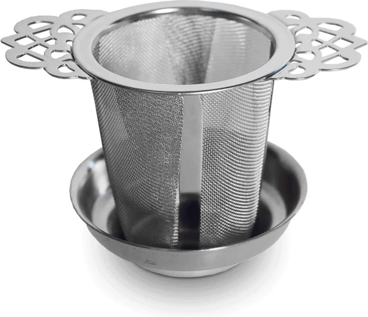 Theezeef - Theefilter - Voor Losse Thee - Met Uitlekbakje - Horeca Gebruik 1 Theezeef - Theefilter - Voor Losse Thee - Met Uitlekbakje - Horeca Gebruik