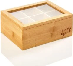 Bambuswald© Houten Theedoos Met 6 Vakken Gemaakt Van 100% Duurzame Bamboe -Koffie Drinken Winkel 1200x1075 1