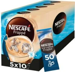 Nescafé Frappé Oploskoffie - 5 Doosjes à 10 Zakjes -Koffie Drinken Winkel 1200x1156