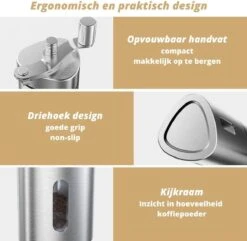 Comes In Handy - Koffiemolen Handmatig - Keramische Kern - Roestvrijstaal - Instelbare Maalgraad 13 Comes In Handy - Koffiemolen Handmatig - Keramische Kern - Roestvrijstaal - Instelbare Maalgraad -Koffie Drinken Winkel 1200x1169 3