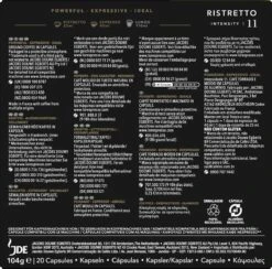 L'OR Espresso Ristretto Koffiecups - Intensiteit 11/12 - 10 X 20 Capsules -Koffie Drinken Winkel 1200x1186 6