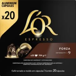 L'OR Espresso Forza Koffiecups - Intensiteit 9/12 - 10 X 20 Capsules -Koffie Drinken Winkel 1200x1187 1