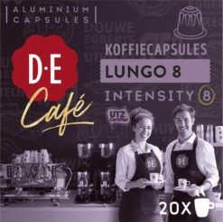 Douwe Egberts D.E Café Lungo Koffiecups - Intesiteit 8/12 - 10 X 20 Capsules -Koffie Drinken Winkel 1200x1189 2