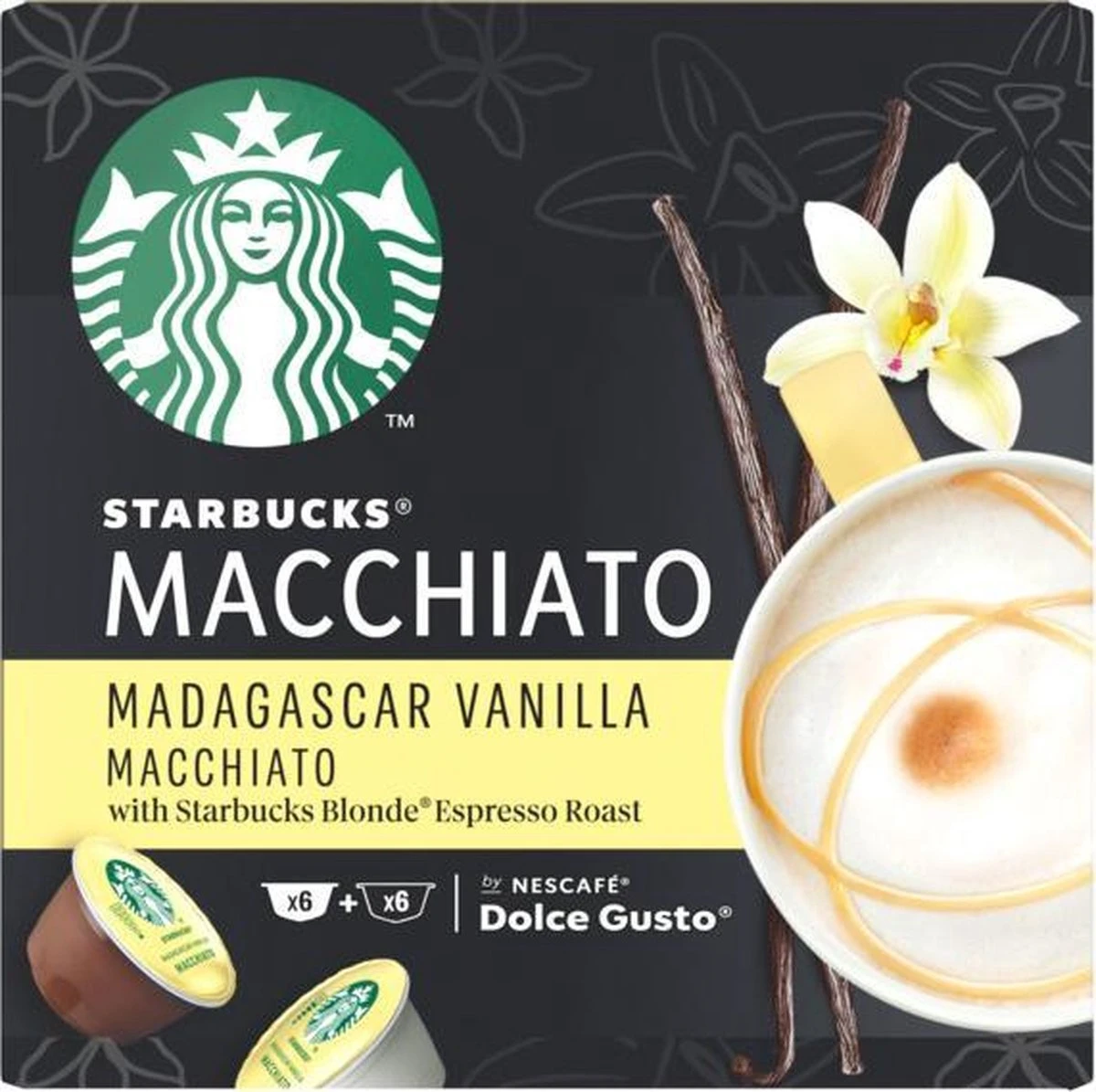 Starbucks By Dolce Gusto Capsules Madagascar Vanilla Macchiato- 3 Doosjes à 12 Koffiecups 3 Starbucks By Dolce Gusto Capsules Madagascar Vanilla Macchiato- 3 Doosjes à 12 Koffiecups - Afbeelding 3