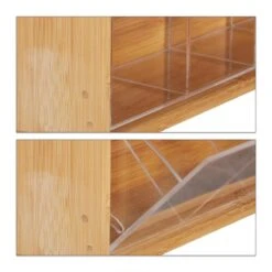 Relaxdays Theedoos 5 Vaks - Theekist - Theezakjeshouder - Bamboe - Voor Ca. 10 Theezakjes -Koffie Drinken Winkel 1200x1200 322