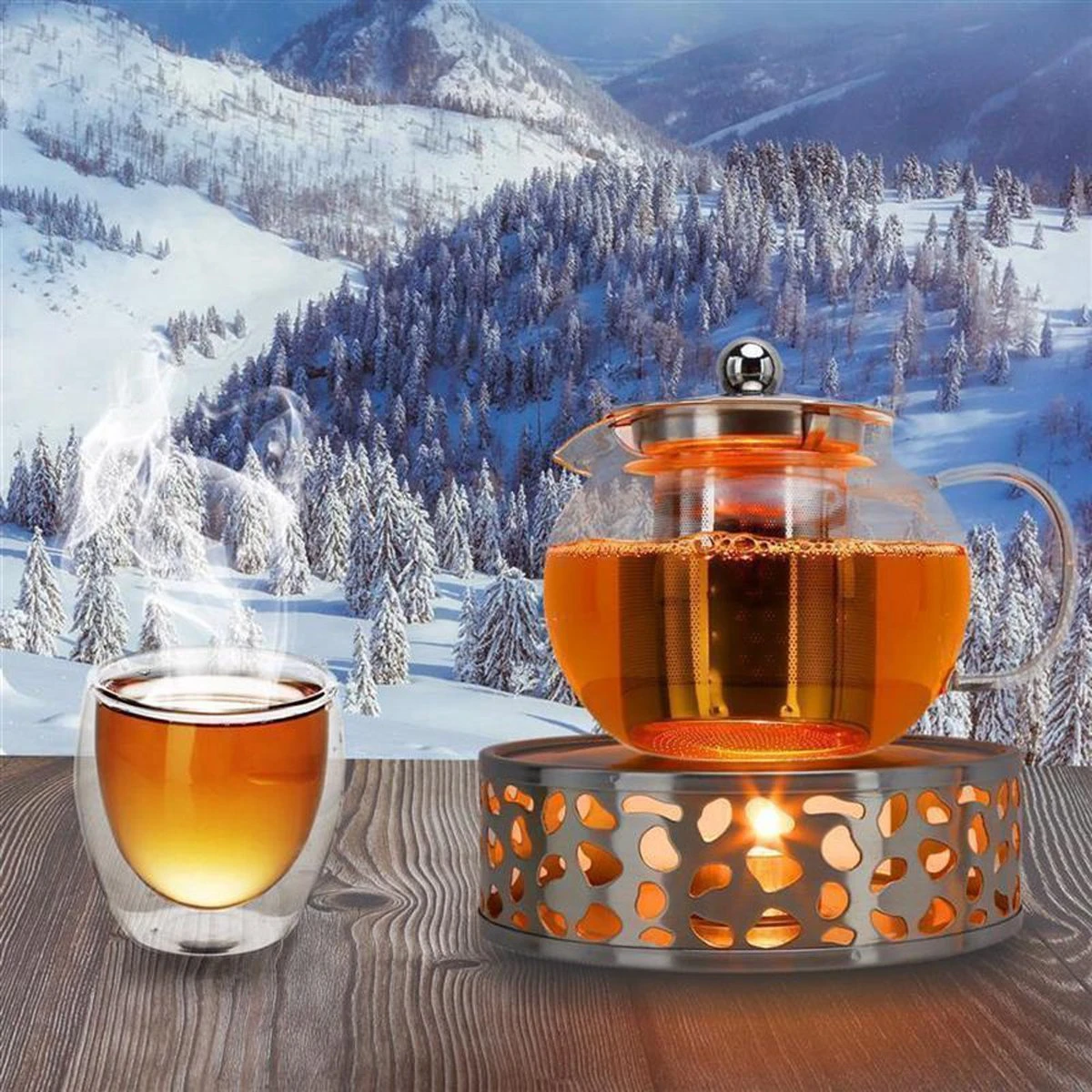 INTIRILIFE Theepot Warmer In Zilver – Roestvrijstalen Theepot Met Patroon Voor Hittebestendige Theepotten – Roestvrijstalen Theewarmer Voor Koffie, Thee En Nog Veel Meer. 5 INTIRILIFE Theepot Warmer In Zilver – Roestvrijstalen Theepot Met Patroon Voor Hittebestendige Theepotten – Roestvrijstalen Theewarmer Voor Koffie, Thee En Nog Veel Meer. - Afbeelding 5