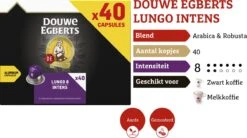 Douwe Egberts Lungo Intens (8) - 5 X 40 Koffiecups -Koffie Drinken Winkel 1200x672
