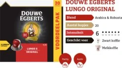 Douwe Egberts Lungo Original Koffiecups - Intensiteit 6/12 - 10 X 20 Capsules -Koffie Drinken Winkel 1200x674