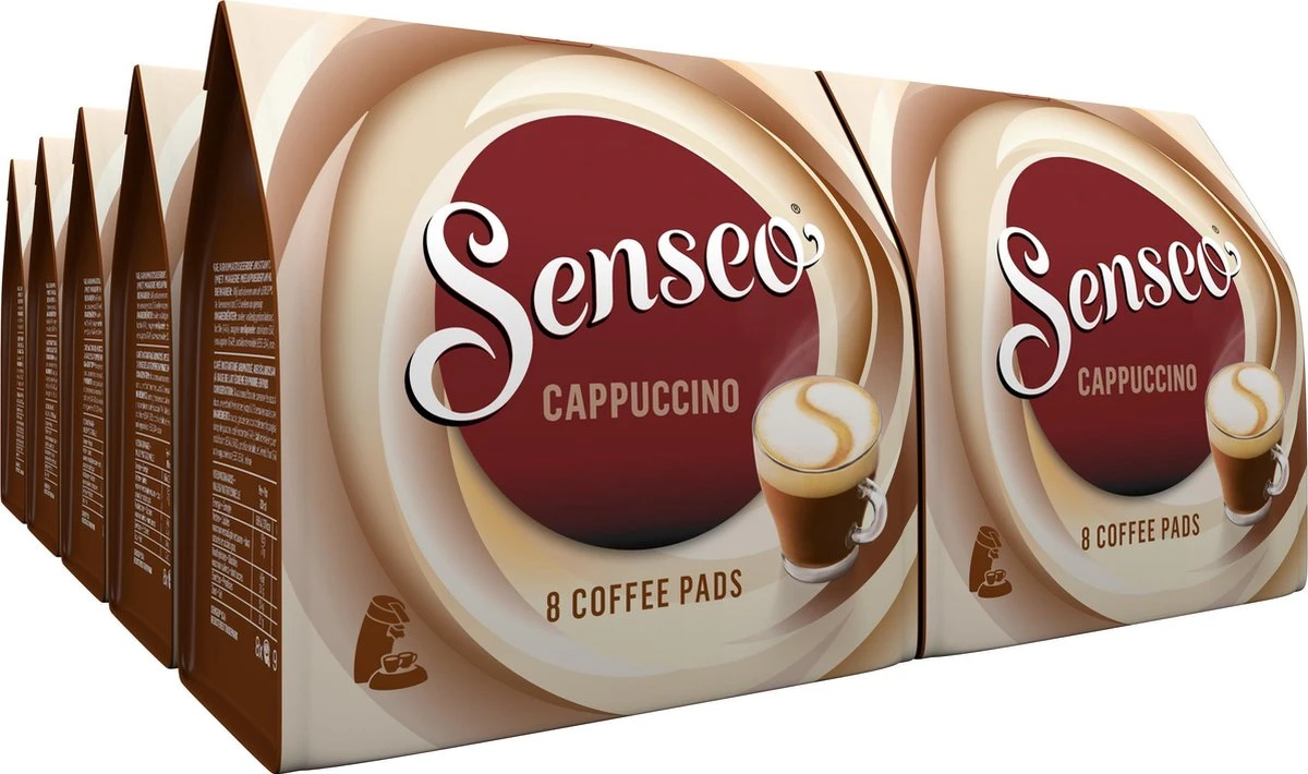 Senseo Cappuccino Koffiepads - 2/9 Intensiteit - 10 X 8 Pads 1 Senseo Cappuccino Koffiepads - 2/9 Intensiteit - 10 X 8 Pads