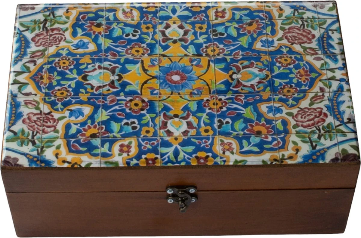 Merkloos Perzische Theedoos Gelayol - Perzisch Patroon - Houtwerk - Persis Treasures 1 Merkloos Perzische Theedoos Gelayol - Perzisch Patroon - Houtwerk - Persis Treasures