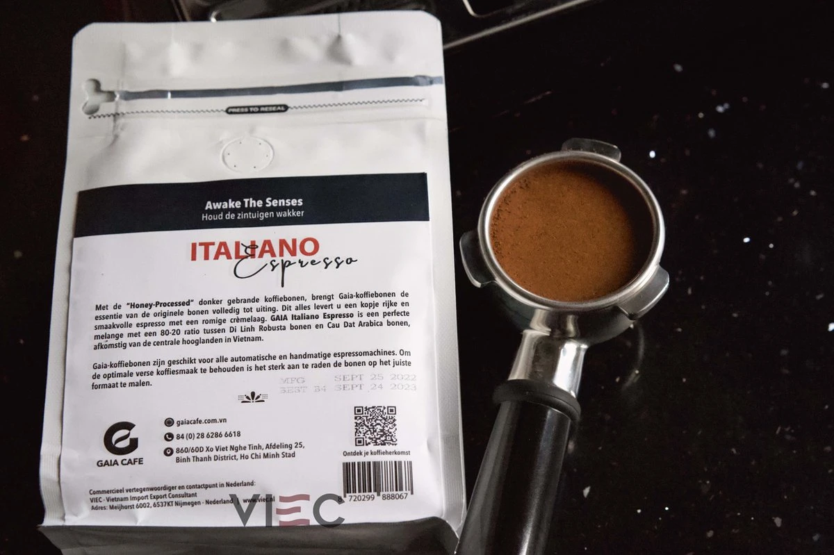 Italiano Espresso Honey Process Vietnamese Koffiebonen Aanbieding 250g GAIA Cafe 2 Italiano Espresso Honey Process Vietnamese Koffiebonen Aanbieding 250g GAIA Cafe - Afbeelding 2