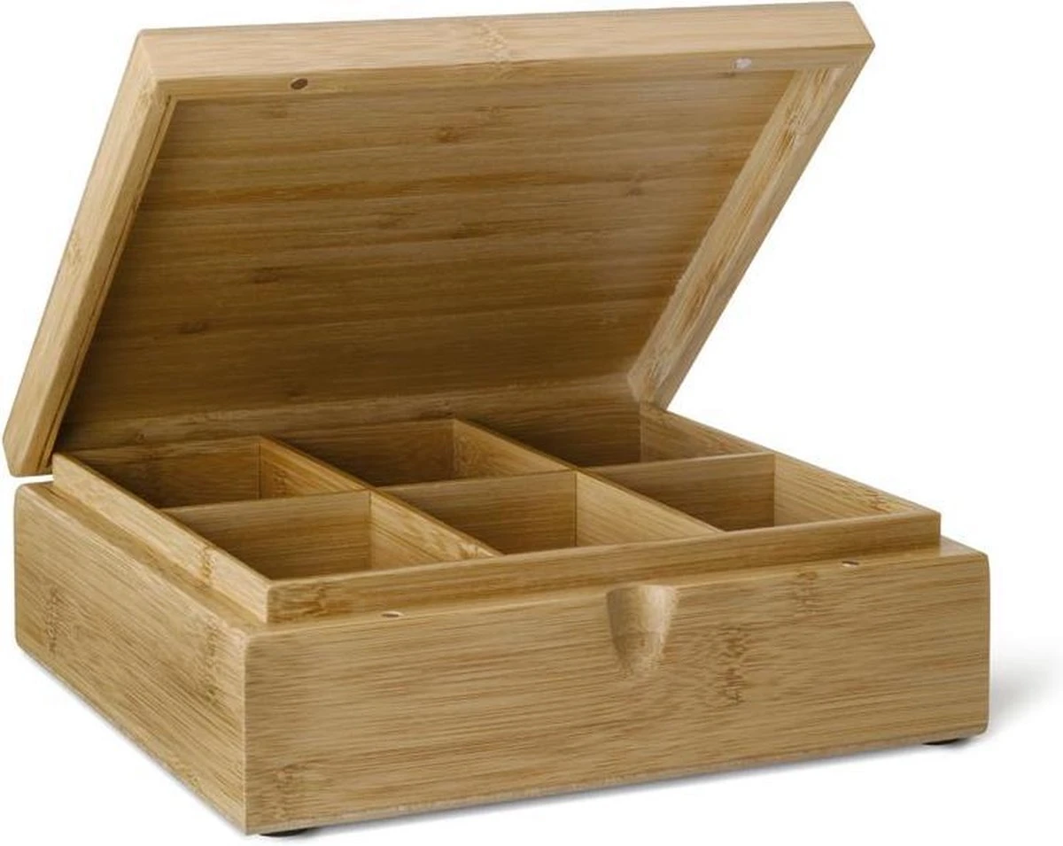 Bredemeijer - Theedoos 6-vaks Gesloten Bamboe Naturel 1 Bredemeijer - Theedoos 6-vaks Gesloten Bamboe Naturel