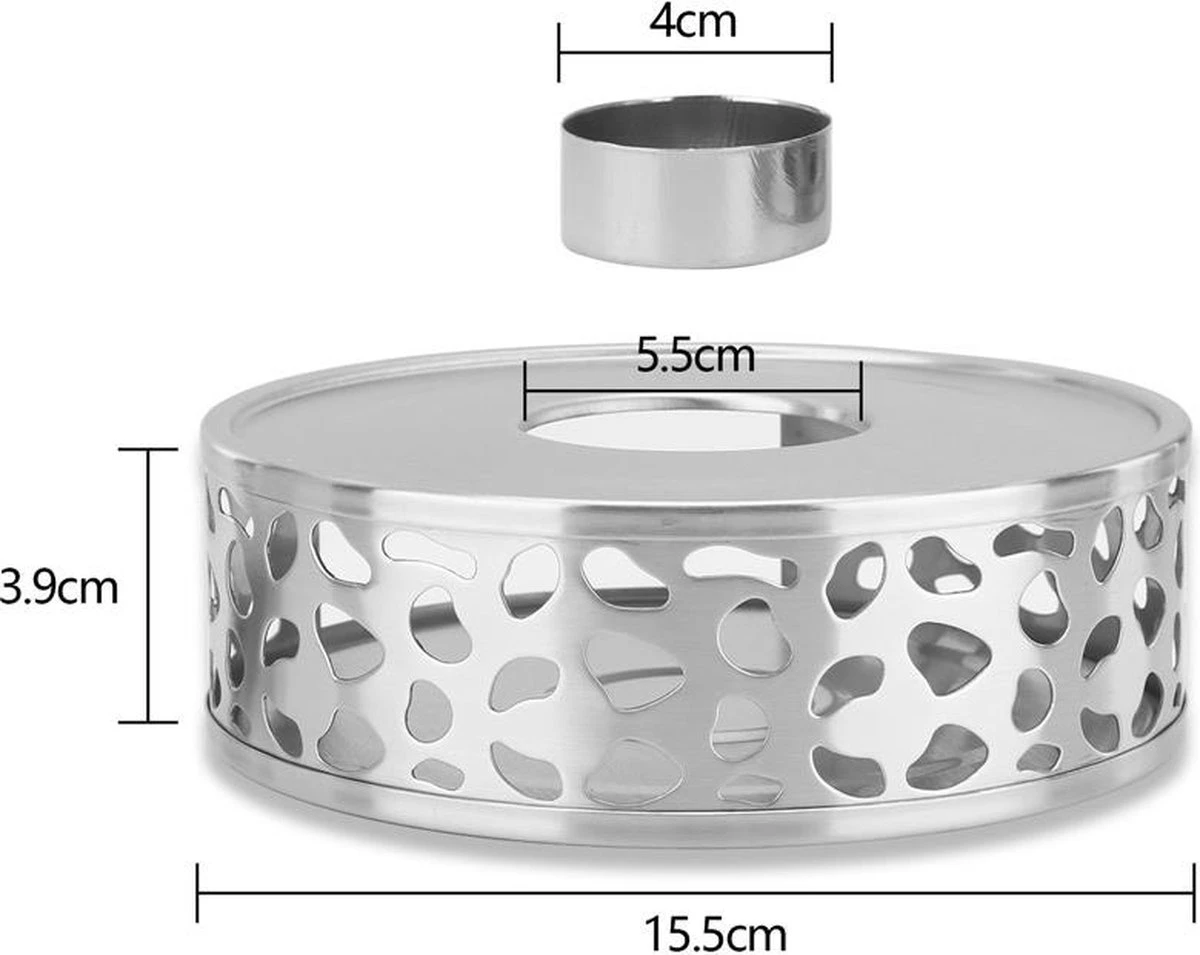 INTIRILIFE Theepot Warmer In Zilver – Roestvrijstalen Theepot Met Patroon Voor Hittebestendige Theepotten – Roestvrijstalen Theewarmer Voor Koffie, Thee En Nog Veel Meer. 6 INTIRILIFE Theepot Warmer In Zilver – Roestvrijstalen Theepot Met Patroon Voor Hittebestendige Theepotten – Roestvrijstalen Theewarmer Voor Koffie, Thee En Nog Veel Meer. - Afbeelding 6