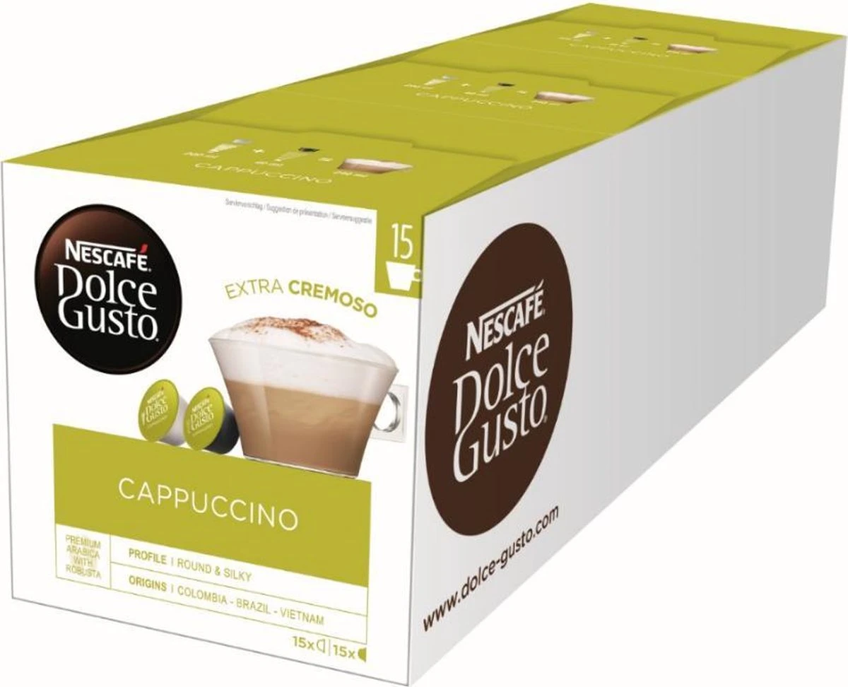 Nescafé Dolce Gusto Cappuccino Capsules - 90 Koffiecups 3 Nescafé Dolce Gusto Cappuccino Capsules - 90 Koffiecups - Afbeelding 3