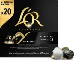 L'OR Espresso Ristretto Koffiecups - Intensiteit 11/12 - 10 X 20 Capsules -Koffie Drinken Winkel 1200x975 1
