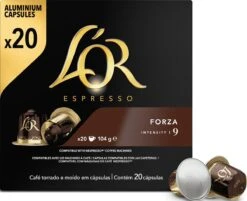 L'OR Espresso Forza Koffiecups - Intensiteit 9/12 - 10 X 20 Capsules -Koffie Drinken Winkel 1200x975