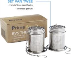 PrimeAmbition - 2 Stuks Theezeef En Theetip Voor Losse Thee - Extra Fijne Filter - Thee Ei Set Met Schoteltje Voor Theezakjes -Koffie Drinken Winkel 1200x980