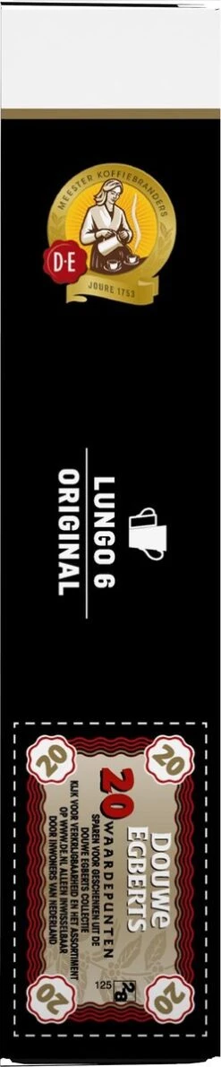 Douwe Egberts Lungo Original Koffiecups - Intensiteit 6/12 - 10 X 20 Capsules -Koffie Drinken Winkel 249x1200