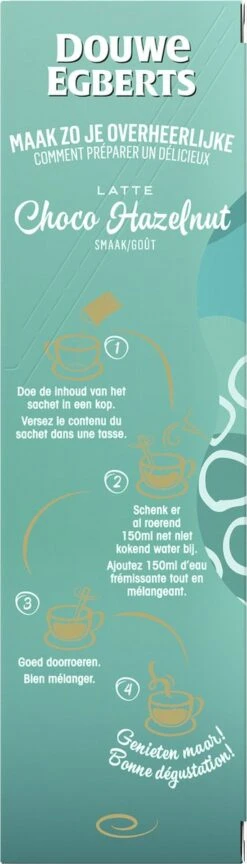 Douwe Egberts Latte Choco Hazelnut Oploskoffie - 5/9 Intensiteit - 5 X 8 Zakjes -Koffie Drinken Winkel 343x1200 5
