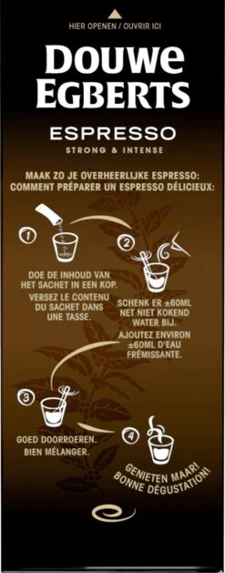 Douwe Egberts Espresso Sticks Oploskoffie - 6 X 25 Zakjes -Koffie Drinken Winkel 471x1200