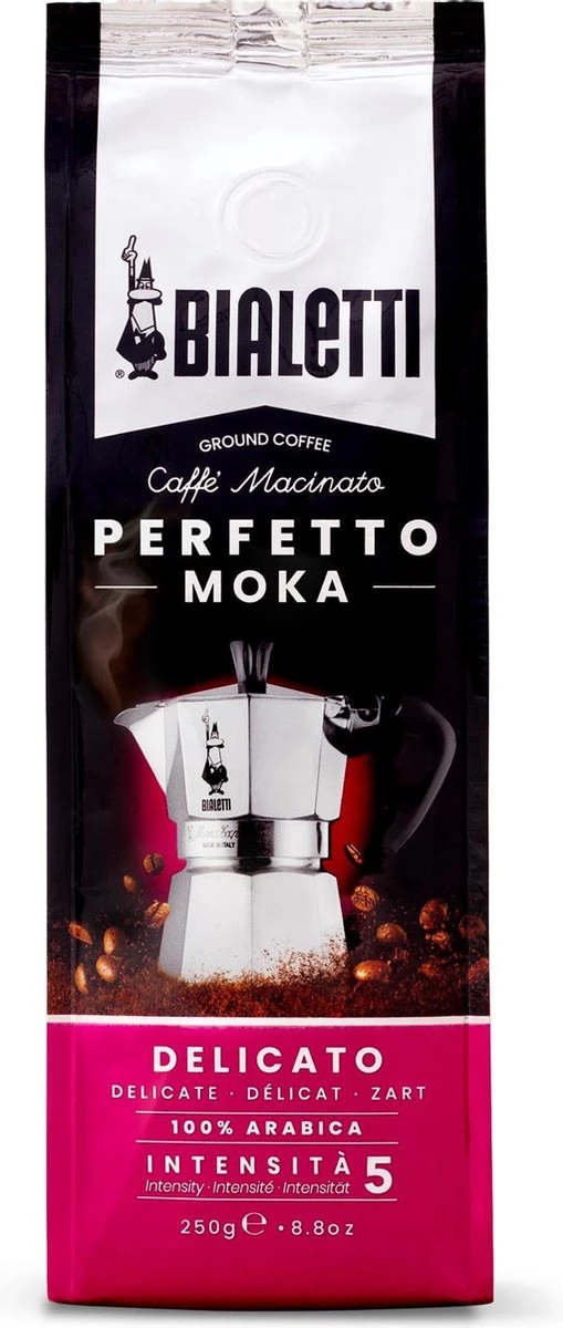 Bialetti Perfetto Moka Delicato Gemalen Koffie - 250 Gram 1 Bialetti Perfetto Moka Delicato Gemalen Koffie - 250 Gram