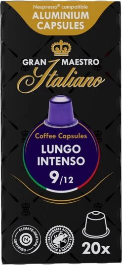 Gran Maestro Italiano - Lungo Intenso - Koffiecups - Nespresso Compatibel Capsules - Krachtige Smaak - 6 X 20 Cups 9 Gran Maestro Italiano - Lungo Intenso - Koffiecups - Nespresso Compatibel Capsules - Krachtige Smaak - 6 X 20 Cups -Koffie Drinken Winkel 552x1200