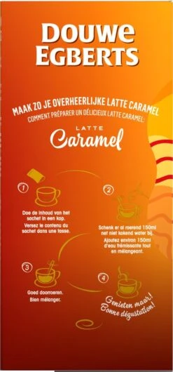 Douwe Egberts Verwenkoffie Latte Caramel Oploskoffie - 5 X 8 Zakjes -Koffie Drinken Winkel 559x1200 2