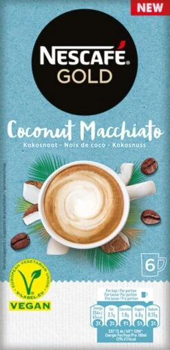 Nescafé Gold Coconut Macchiato Oploskoffie - 6 Doosjes à 6 Zakjes -Koffie Drinken Winkel 583x1200 1