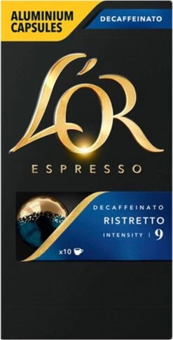 L'OR Espresso Ristretto Decaffeinato - Intensiteit 9/12 - 10 X 10 Capsules -Koffie Drinken Winkel 611x1200 1