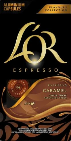 L'OR Espresso Caramel Koffiecups - 10 X 10 Capsules -Koffie Drinken Winkel 611x1200 2