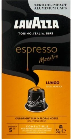 Lavazza Espresso Lungo - Aluminium Nespresso Capsules - 10 Stuks 11 Lavazza Espresso Lungo - Aluminium Nespresso Capsules - 10 Stuks -Koffie Drinken Winkel 614x1200