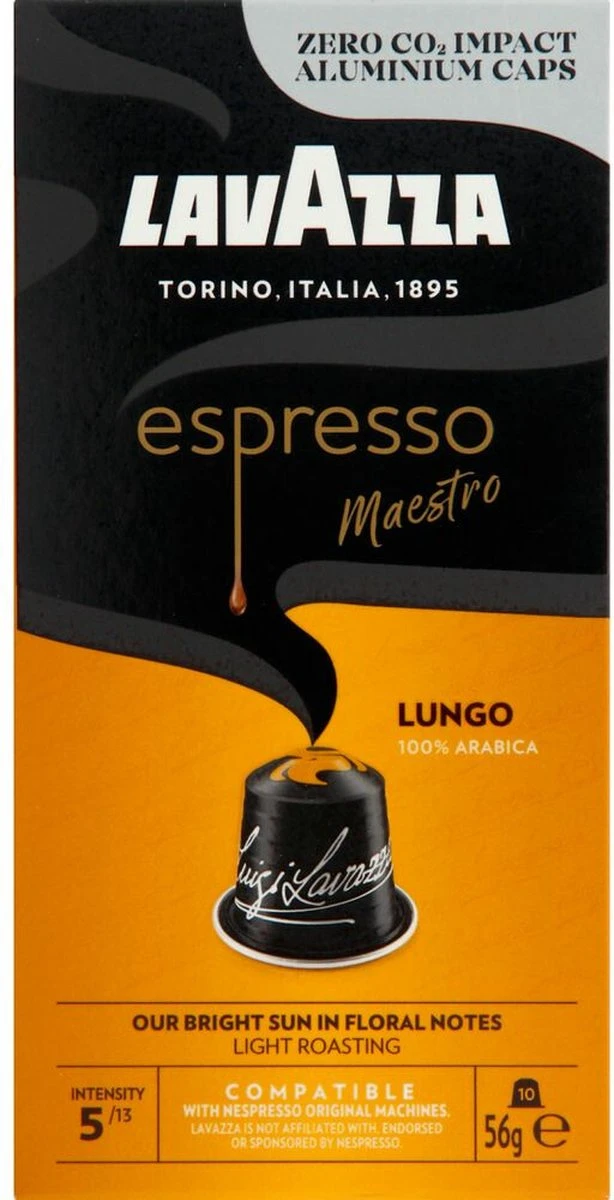 Lavazza Espresso Lungo - Aluminium Nespresso Capsules - 10 Stuks 5 Lavazza Espresso Lungo - Aluminium Nespresso Capsules - 10 Stuks - Afbeelding 5