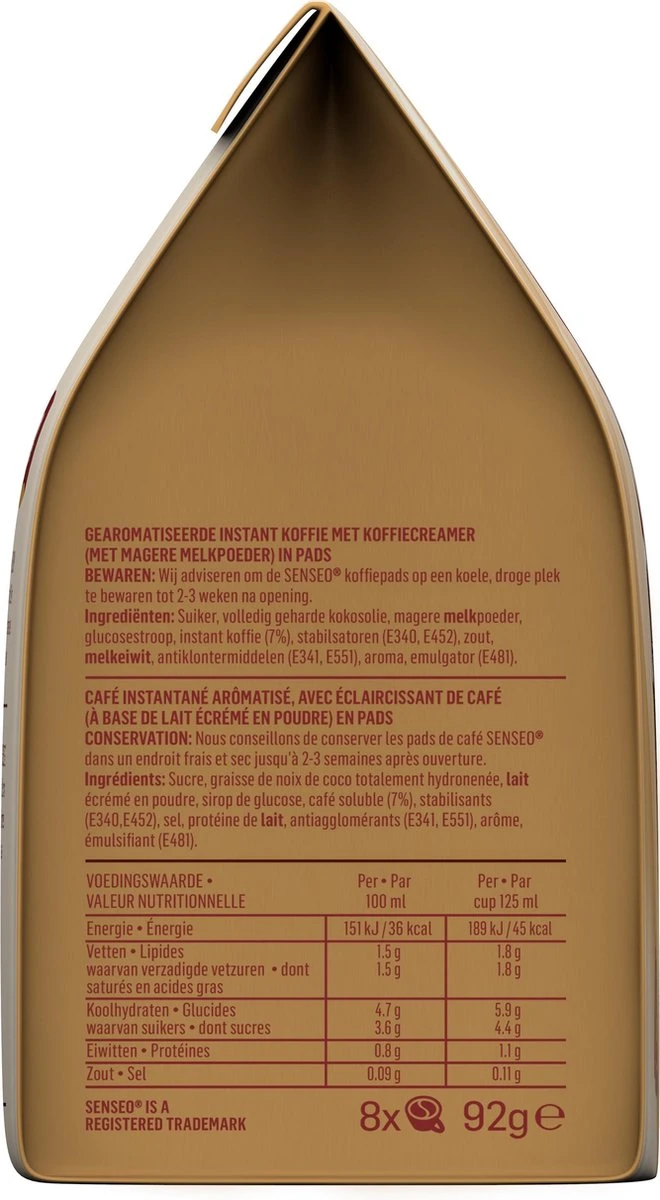 Senseo Café Latte Koffiepads - 2/9 Intensiteit - 4 X 8 Pads 8 Senseo Café Latte Koffiepads - 2/9 Intensiteit - 4 X 8 Pads - Afbeelding 8