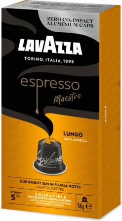 Lavazza Espresso Lungo - Aluminium Nespresso Capsules - 10 Stuks 10 Lavazza Espresso Lungo - Aluminium Nespresso Capsules - 10 Stuks -Koffie Drinken Winkel 664x1200 1