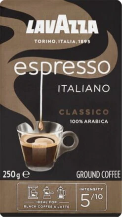 Lavazza Espresso Italiano Classico Gemalen / Filterkoffie - 8 X 250 Gram -Koffie Drinken Winkel 676x1200