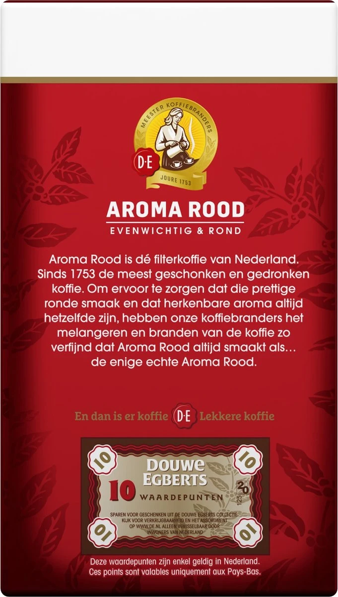 Douwe Egberts Aroma Rood Filterkoffie - 24 X 250 Gram 2 Douwe Egberts Aroma Rood Filterkoffie - 24 X 250 Gram - Afbeelding 2