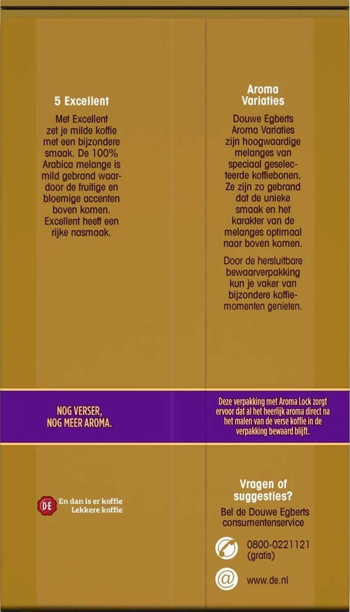 Douwe Egberts Excellent - Filterkoffie - 12 X 250 Gram 2 Douwe Egberts Excellent - Filterkoffie - 12 X 250 Gram - Afbeelding 2