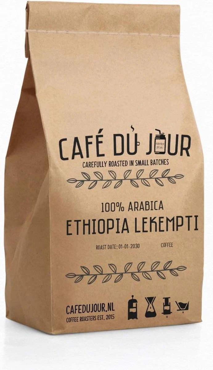 Café Du Jour 100% Arabica Ethiopië 1 Kilo Vers Gebrande Koffiebonen 2 Café Du Jour 100% Arabica Ethiopië 1 Kilo Vers Gebrande Koffiebonen - Afbeelding 2
