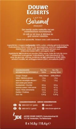 Douwe Egberts Verwenkoffie Latte Caramel Oploskoffie - 5 X 8 Zakjes -Koffie Drinken Winkel 713x1200 6
