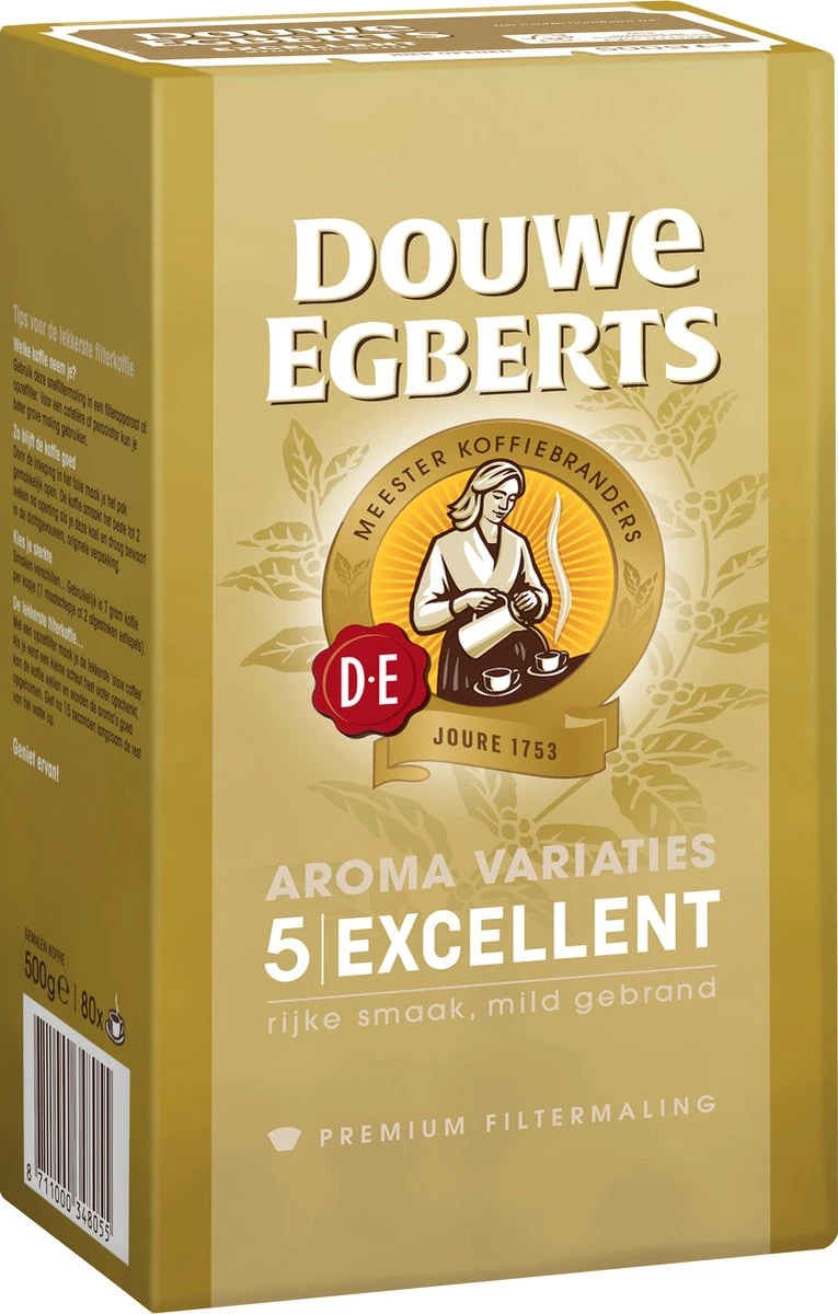 Douwe Egberts Excellent Filterkoffie - 6 X 500 Gram 7 Douwe Egberts Excellent Filterkoffie - 6 X 500 Gram - Afbeelding 7