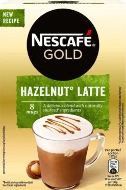 Nescafé Gold Hazelnoot Latte Oploskoffie - 6 Doosjes à 8 Zakjes -Koffie Drinken Winkel 794x1200